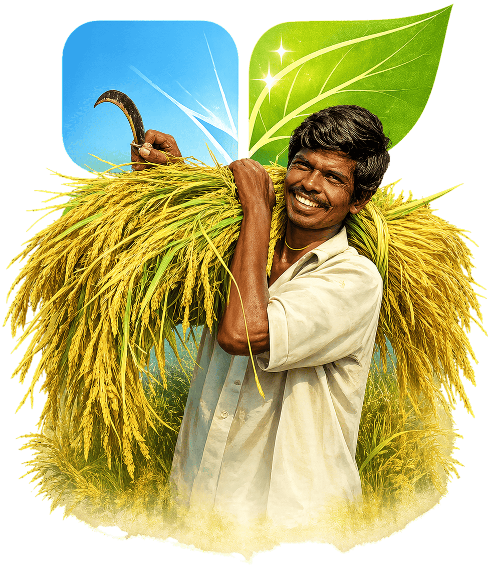 Happy farmer representing Seamax support